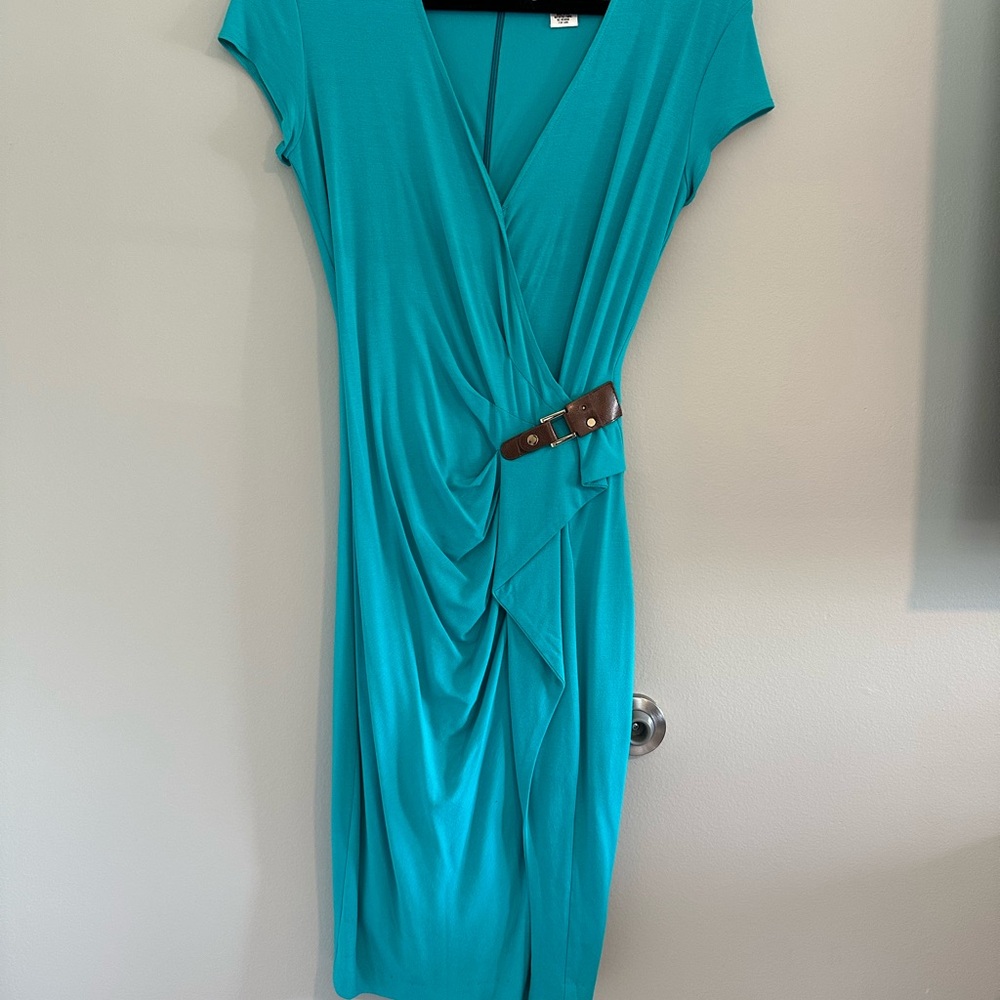 Elegant Teal Wrap Dress